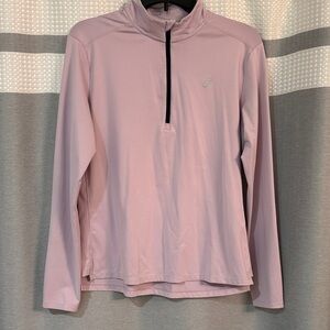 Asics Light Pink Quarter-Zip Pullover